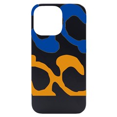 Abstract Swirl Gold And Blue Pattern T- Shirt Abstract Swirl Gold And Blue Pattern T- Shirt iPhone 14 Pro Max Black UV Print Case