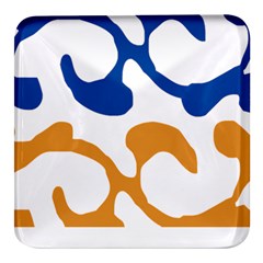 Abstract Swirl Gold And Blue Pattern T- Shirt Abstract Swirl Gold And Blue Pattern T- Shirt Square Glass Fridge Magnet (4 pack)