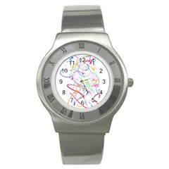 Abstract T- Shirt Abstract Art T- Shirt Stainless Steel Watch