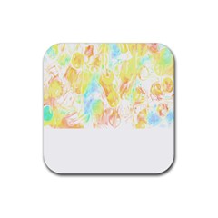 Abstract T- Shirt Abstract Colored Background T- Shirt Rubber Coaster (square) by EnriqueJohnson