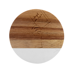 Hand 2 Marble Wood Coaster (round) by SychEva
