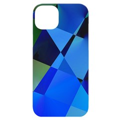 Abstract T- Shirt Blue Abstract Chess Cell Pattern Minimalism T- Shirt Iphone 14 Plus Black Uv Print Case by EnriqueJohnson