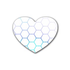 Abstract T- Shirt Honeycomb Pattern 6 Rubber Coaster (heart) by EnriqueJohnson
