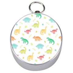 Animals Dinosaurs T-rex Pattern Silver Compasses