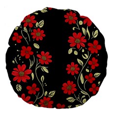 Pattern Flowers Design Nature Large 18  Premium Flano Round Cushions by Pakjumat