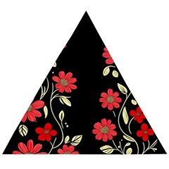 Pattern Flowers Design Nature Wooden Puzzle Triangle by Pakjumat