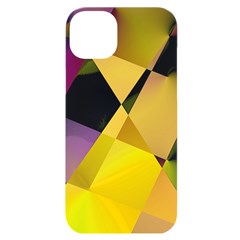 Abstract T- Shirt Yellow Chess Cell Abstract Pattern T- Shirt Iphone 14 Plus Black Uv Print Case by EnriqueJohnson