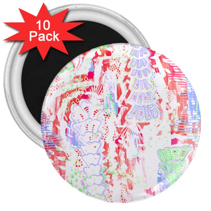 Abstractart T- Shirt Abstract Forest In Pink T- Shirt 3  Magnets (10 pack) 