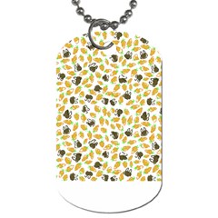 Art T- Shirt Brown Bunnies And Orange Carrots On Goldenrod Easter Pattern T- Shirt Dog Tag (two Sides)