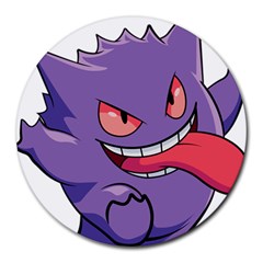 Purple Funny Monster Round Mousepad by Sarkoni