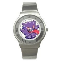 Purple Funny Monster Stainless Steel Watch