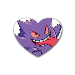 Purple Funny Monster Rubber Coaster (heart) by Sarkoni