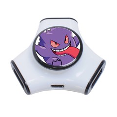 Purple Funny Monster 3-port Usb Hub