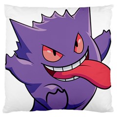 Purple Funny Monster Large Premium Plush Fleece Cushion Case (two Sides)