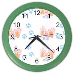 Australian Shepherd Dog Pattern T- Shirt Australian Shepherd Dog Cute Pattern T- Shirt Color Wall Clock by EnriqueJohnson