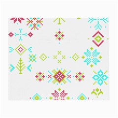 Christmas Cross Stitch Pattern Effect Holidays Symmetry Small Glasses Cloth (2 Sides)