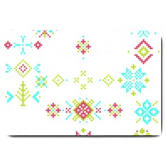 Christmas Cross Stitch Pattern Effect Holidays Symmetry Large Doormat