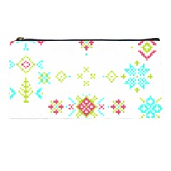 Christmas Cross Stitch Pattern Effect Holidays Symmetry Pencil Case