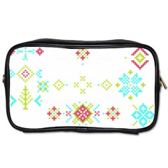 Christmas Cross Stitch Pattern Effect Holidays Symmetry Toiletries Bag (one Side)