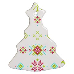 Christmas Cross Stitch Pattern Effect Holidays Symmetry Ornament (christmas Tree) 