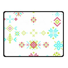 Christmas Cross Stitch Pattern Effect Holidays Symmetry Two Sides Fleece Blanket (small)