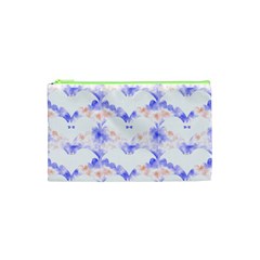 Bat Pattern T- Shirt Bats And Bows Blue Orange T- Shirt Cosmetic Bag (xs) by EnriqueJohnson