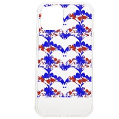 Bat Pattern T- Shirt White Bats And Bows Red Blue T- Shirt Iphone 12 Pro Max Tpu Uv Print Case by EnriqueJohnson