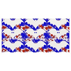 Bat Pattern T- Shirt White Bats And Bows Red Blue T- Shirt Banner And Sign 4  X 2  by EnriqueJohnson