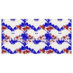 Bat Pattern T- Shirt White Bats And Bows Red Blue T- Shirt Banner and Sign 8  x 4  Front