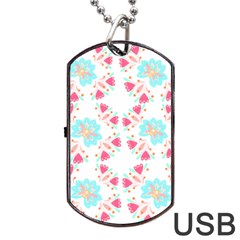 Batik T- Shirt Batik Flower Pattern 6 Dog Tag Usb Flash (one Side) by EnriqueJohnson