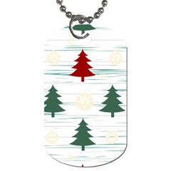 Christmas Tree Snowflake Pattern Dog Tag (two Sides)