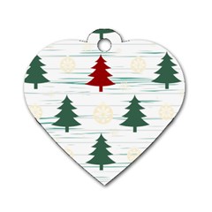 Christmas Tree Snowflake Pattern Dog Tag Heart (one Side) by Sarkoni