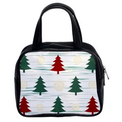 Christmas Tree Snowflake Pattern Classic Handbag (two Sides)