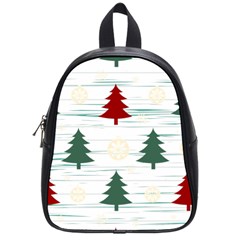 Christmas Tree Snowflake Pattern School Bag (small)
