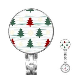 Christmas Tree Snowflake Pattern Stainless Steel Nurses Watch