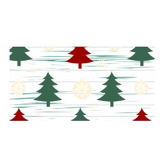 Christmas Tree Snowflake Pattern Satin Wrap 35  X 70 