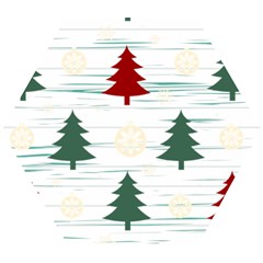 Christmas Tree Snowflake Pattern Wooden Puzzle Hexagon by Sarkoni