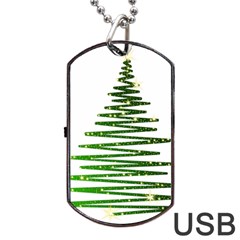 Christmas Tree Holidays Dog Tag Usb Flash (two Sides)