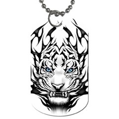 White And Black Tiger Dog Tag (two Sides)
