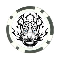 White And Black Tiger Poker Chip Card Guard