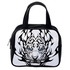 White And Black Tiger Classic Handbag (one Side)