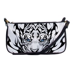 White And Black Tiger Shoulder Clutch Bag