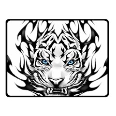 White And Black Tiger Fleece Blanket (small)