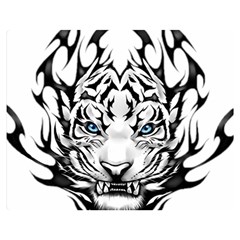 White And Black Tiger Two Sides Premium Plush Fleece Blanket (medium)