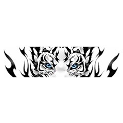 White And Black Tiger Oblong Satin Scarf (16  X 60 )