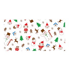 Christmas Santa Claus Pattern Satin Wrap 35  X 70 