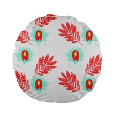 Batik T- Shirt Batik Flowers Pattern 17 Standard 15  Premium Round Cushions