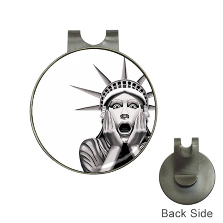 Funny Statue Of Liberty Parody Hat Clips with Golf Markers