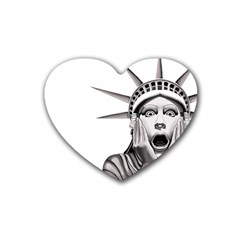 Funny Statue Of Liberty Parody Rubber Coaster (heart)