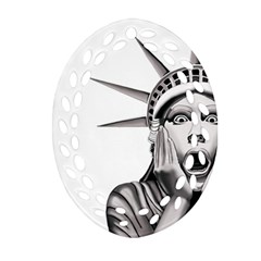 Funny Statue Of Liberty Parody Ornament (oval Filigree)